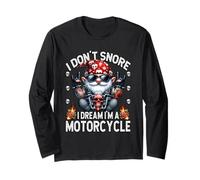 Funny Saying I Dont Snore I Dream Im A Motorcycle Dad GNOME Maglia a Manica