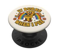 Funny Saying: It Burns When I Pee! Rainbow PopSockets PopGrip Adesivo