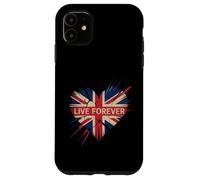Funny Saying Live Forever Grunge UK Flag Heart Art Donne Uomini Custodia per iPhone 11