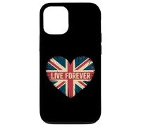 Funny Saying Live Forever Grunge UK Flag Heart Art Donne Uomini Custodia per iPhone 12/12 Pro
