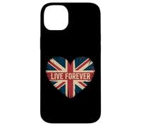 Funny Saying Live Forever Grunge UK Flag Heart Art Donne Uomini Custodia per iPhone 14 Plus