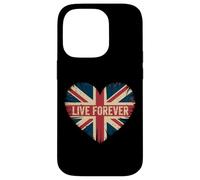 Funny Saying Live Forever Grunge UK Flag Heart Art Donne Uomini Custodia per iPhone 14 Pro