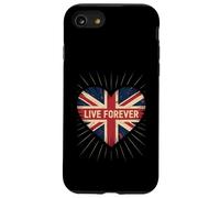 Funny Saying Live Forever Grunge UK Flag Heart Art Donne Uomini Custodia per iPhone SE (2020) / 7/8