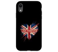 Funny Saying Live Forever Grunge UK Flag Heart Art Donne Uomini Custodia per iPhone XR