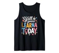 Funny Saying Y'All Going Learn Today Leopard Pencil Women Canotta