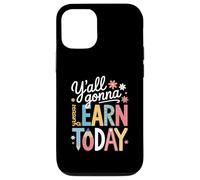 Funny Saying Y'all going Learn Today Leopard Pencil Women Custodia per iPhone 12/12 Pro