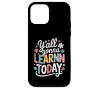 Funny Saying Y'all going Learn Today Leopard Pencil Women Custodia per iPhone 12 mini