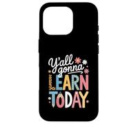 Funny Saying Y'all going Learn Today Leopard Pencil Women Custodia per iPhone 16 Pro