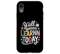 Funny Saying Y'all going Learn Today Leopard Pencil Women Custodia per iPhone XR
