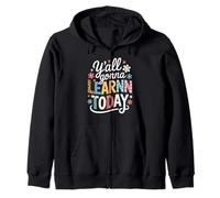 Funny Saying Y'all going Learn Today Leopard Pencil Women Felpa con Cappuccio