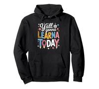 Funny Saying Y'All Going Learn Today Leopard Pencil Women Felpa con Cappuccio