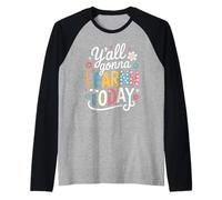 Funny Saying Y'all going Learn Today Leopard Pencil Women Maglia con Maniche Raglan