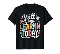 Funny Saying Y'all going Learn Today Leopard Pencil Women Maglietta