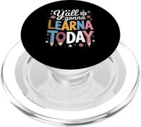 Funny Saying Y'all going Learn Today Leopard Pencil Women PopSockets PopGrip per MagSafe