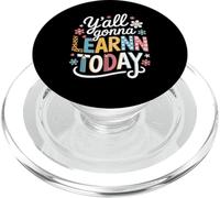 Funny Saying Y'all going Learn Today Leopard Pencil Women PopSockets PopGrip per MagSafe