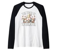 Funny Sayings for Women Cute Dandelion Flower Spring GNOME Maglia con Maniche Raglan