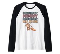 Funny Sayings Kawaii Cute Baby Monkey Meme Uomini Donne Maglia con Maniche Raglan