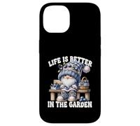 Funny Sayings Summer Gnome Life Is Better In The Garden Custodia per iPhone 14