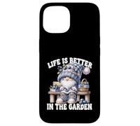 Funny Sayings Summer Gnome Life Is Better In The Garden Custodia per iPhone 15