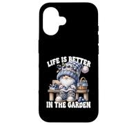 Funny Sayings Summer Gnome Life Is Better In The Garden Custodia per iPhone 16
