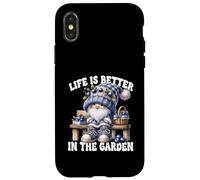 Funny Sayings Summer Gnome Life Is Better In The Garden Custodia per iPhone X/XS