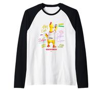 Funny Screaming Yellow Rubber Chicken Toy Takes Selfie Maglia con Maniche Raglan