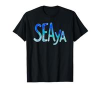 Funny Sea Ya Sea Glass Watercolor Cute Beach Lovers Maglietta