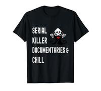 Funny Serial Killer Documentaries And Chill Fruit of Loom Original T Carino documentari Serial Killer e Chill True Crime Lovers Maglietta con Stampa Grafica Economica, Uomo, Nero, L Uomo (Pacco da 1)
