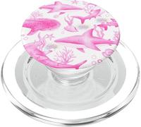 Funny Shark Head Hammerhead Shark Cute Pink Shark Pattern PopSockets PopGrip per MagSafe