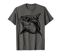 Funny Shark Shirt Women Men Boys Shark in Sunglasses Maglietta