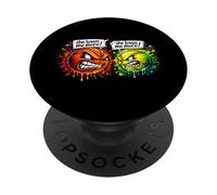 Funny She Loves Me More Basketball Vs Tennis PopSockets PopGrip Adesivo
