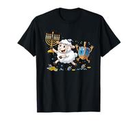 Funny Sheep Dreidel Menorah Hanukkah per Bambini da Donna e da Uomo Maglietta