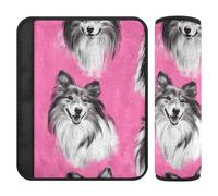 Funny Shetland Sheepdog Dogs Hot Pink 2 Pack accessori auto coperture cinture di sicurezza rilascio stress al collo e spalle per Van forro para cinturon de seguridad