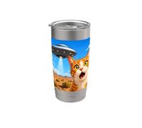 Funny Shocked Cat UFO Desert Alien Encounter Graphic Bicchiere termico in acciaio inox doppia parete