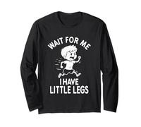 Funny Short Legs Meme Boy Wait for Me - Ho delle Gambe Piccole Maglia a Manica