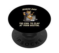 Funny Shred Dad Rock Dad Men Band Concert Sarcastico Cat Dad PopSockets PopGrip Adesivo