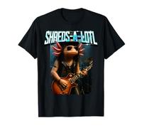 Funny Shreds-a-Lotl Axolotl Chitarra Rock Music Metal Amante Maglietta