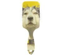Funny Siberian Husky Dog Giallo liscio spazzola per capelli spessi Progettato massaggiatore testa per tutti i tipi di capelli con manico ergonomico cepillo para peinar