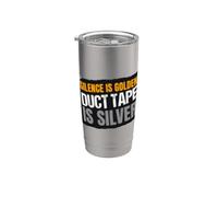 Funny Silence is Golden Duct Tape è Silver Speech Costume Bicchiere termico in acciaio inox doppia parete