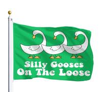 Funny Silly Gooses Hat Silly Gooses On The Loose Bandiera Da Cortile 90X150Cm Stagionale Decorative Bandiera Da Esterno Striscione Per Decorazione Casa Soggiorno