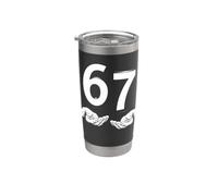 Funny Six Seven 6 7 Meme Gen Alpha Slang 6 7 Hands Bicchiere termico in acciaio inox doppia parete