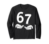 Funny Six Seven 6 7 Meme Gen Alpha Slang 6 7 Hands Maglia a Manica