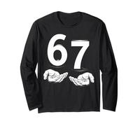 Funny Six Seven 6 7 Meme Gen Alpha Slang 6 7 Hands Maglia a Manica
