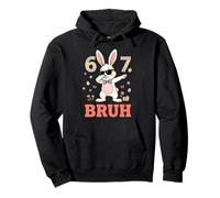 Funny Six Seven Easter Eggs Bunny 67 Bruh 6 7 Bambini Ragazzo Ragazze Felpa con Cappuccio