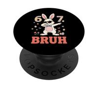 Funny Six Seven Easter Eggs Bunny 67 Bruh 6 7 Bambini Ragazzo Ragazze PopSockets PopGrip Adesivo