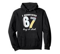 Funny Six Seven I Survived 67 Giorni di Scuola Felpa con Cappuccio