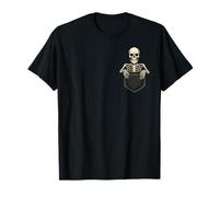 Funny Skeleton in The Pocket Halloween Kids Teens Adults Maglietta