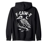 Funny Skeleton Raven F CAW F Vintage Bird Skull F-CAW-F Felpa con Cappuccio