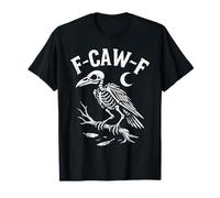 Funny Skeleton Raven F CAW F Vintage Bird Skull F-CAW-F Maglietta