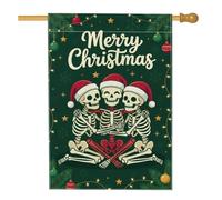 Funny Skeletons - Bandiera natalizia per casa, 71 x 101 cm